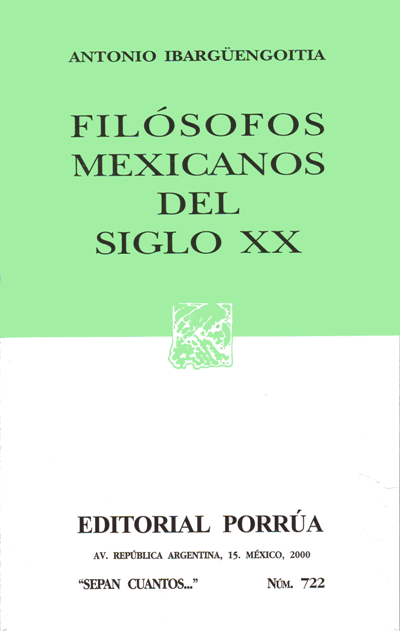 Antonio Ibargüengoitia, Filósofos mexicanos del siglo XX, 2000 cubierta del libro