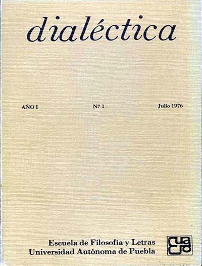 Dialéctica, Revista de filosofía, nº 1