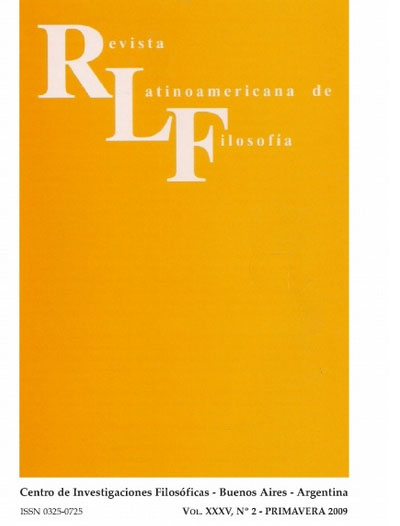 Revista Latinoamericana de Filosofía, Primavera 2009